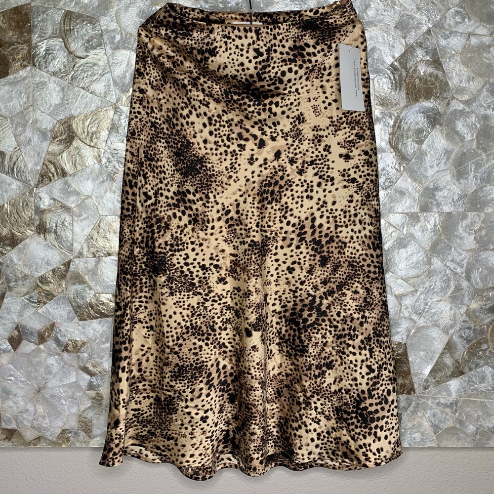 Cotton Candy LA Leopard Satin Print Skirt